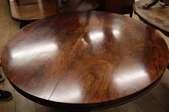 An early Victorian rosewood octagonal centre table W.106cm